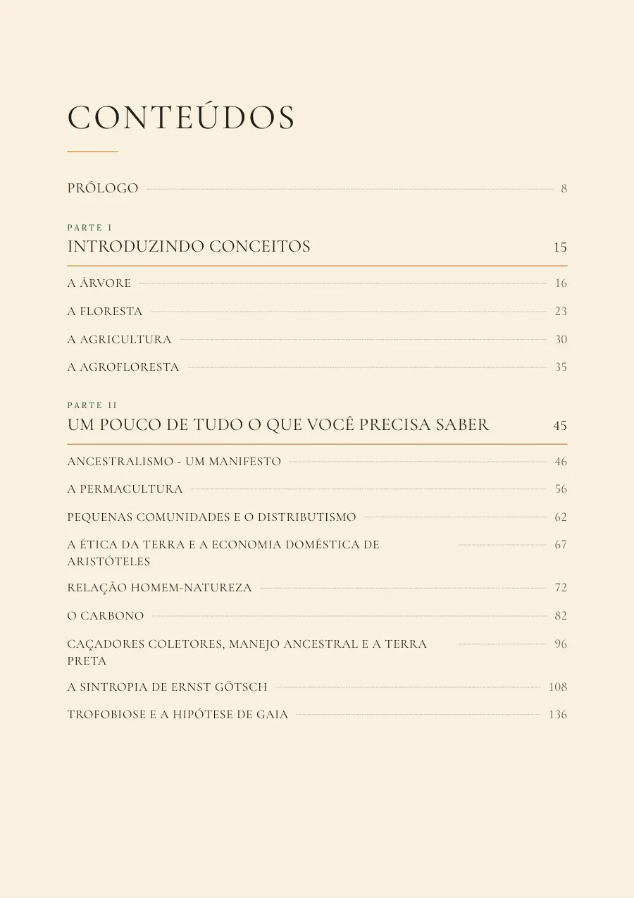 Sumário do livro, da Parte I à Parte II.